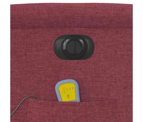 Elektrisks Masāžas Krēsls, Paceļams/Atgāžams, Vīnsarkans Audums Vidaxl