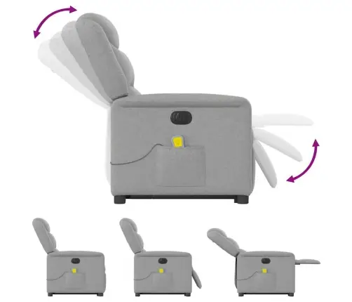 Elektriline Püstitõusmist Toetav Massaažitool, Pilvehall Kangas