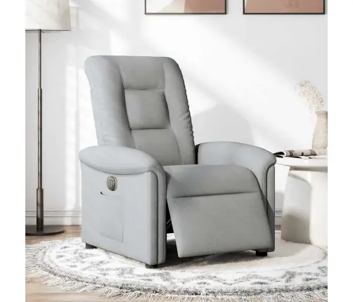 Elektrisks Atpūtas Krēsls, Atgāžams, Gaiši Pelēks Audums Vidaxl