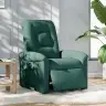 Elektrisks Atpūtas Krēsls, Atgāžams, Tumši Zaļš Audums Vidaxl