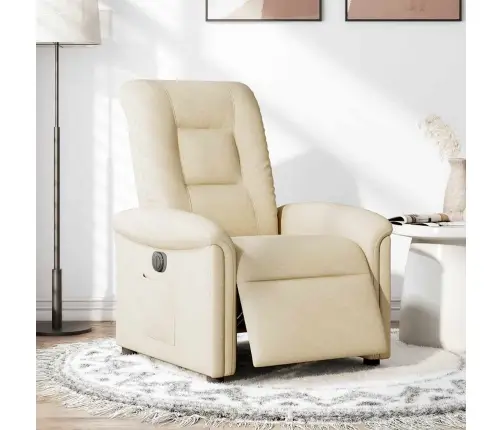 Elektrinis Atlošiamas Krėslas, Kreminės Spalvos, Audinys