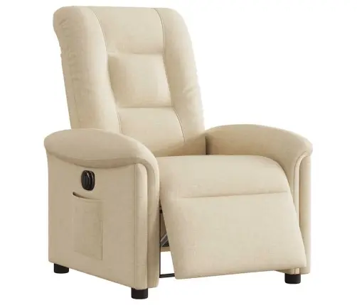 Elektrinis Atlošiamas Krėslas, Kreminės Spalvos, Audinys
