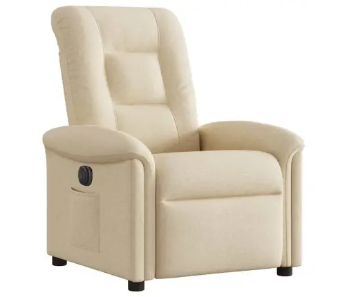 Elektrinis Atlošiamas Krėslas, Kreminės Spalvos, Audinys
