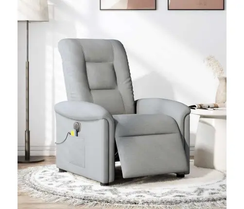 Elektrinis Masažinis Krėslas, Šviesiai Pilkas, Audinys