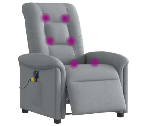 Elektrinis Masažinis Krėslas, Šviesiai Pilkas, Audinys