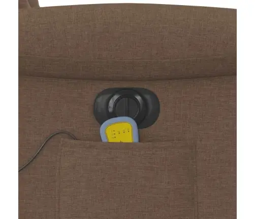 Elektrinis Atlošiamas Masažinis Krėslas, Rudas, Audinys