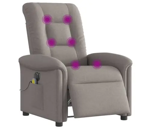 Elektrinis Atlošiamas Masažinis Krėslas, Taupe, Audinys