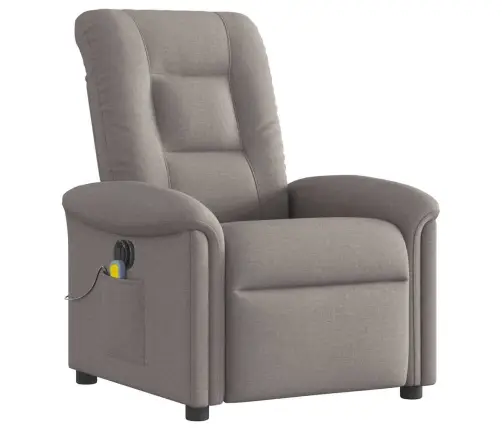 Elektrinis Atlošiamas Masažinis Krėslas, Taupe, Audinys