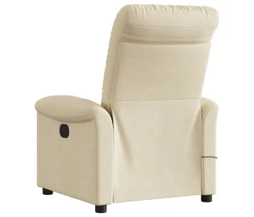 Elektrisks Masāžas Krēsls, Atgāžams, Krēmkrāsas Audums Vidaxl