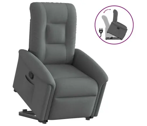 Atpūtas Krēsls, Paceļams, Atgāžams, Tumši Pelēks Audums Vidaxl Atpūtas Krēsls, Paceļams, Atgāžams, Tumši Pelēks Audums Vidaxl