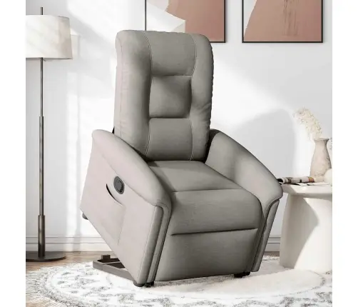 Püsti Tõusmist Toetav Tugitool, Pruunikashall, Kangas