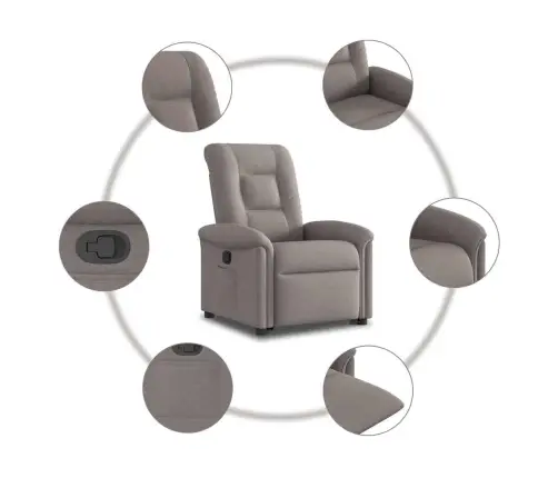 Püsti Tõusmist Toetav Tugitool, Pruunikashall, Kangas