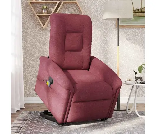 Masāžas Krēsls, Paceļams, Atgāžams, Vīnsarkans Audums Vidaxl