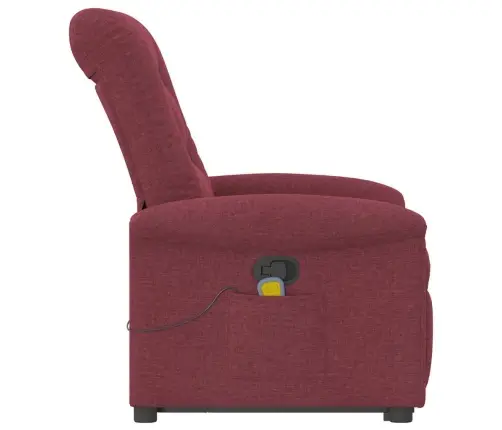 Masāžas Krēsls, Paceļams, Atgāžams, Vīnsarkans Audums Vidaxl