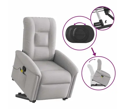 Püsti Tõusmist Toetav Massaažitool, Pilvehall, Kangas