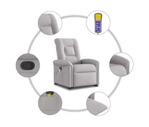 Püsti Tõusmist Toetav Massaažitool, Pilvehall, Kangas