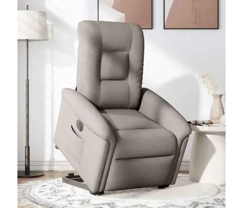 Elektrisks Atpūtas Krēsls, Paceļams/Atgāžams, Pelēkbrūns Audums Vidaxl Elektrisks Atpūtas Krēsls, Paceļams/Atgāžams, Pelēkbrūns Audums Vidaxl