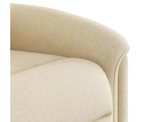 Elektrisks Atpūtas Krēsls, Paceļams/Atgāžams, Krēmkrāsas Audums Vidaxl