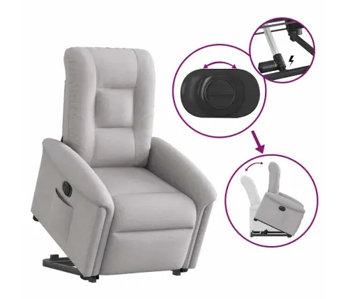 Elektrisks Atpūtas Krēsls, Paceļams, Atgāžams, Mākonis Pelēks Vidaxl