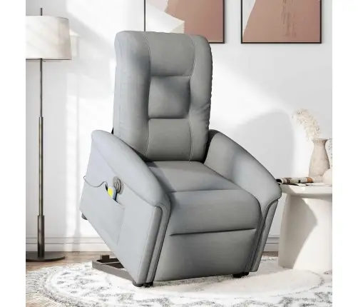 Atsistojantis Masažinis Krėslas, Šviesiai Pilkas, Audinys