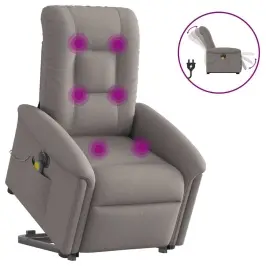 Atsistojantis Elektrinis Masažinis Krėslas, Taupe, Audinys