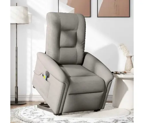 Atsistojantis Elektrinis Masažinis Krėslas, Taupe, Audinys Atsistojantis Elektrinis Masažinis Krėslas, Taupe, Audinys