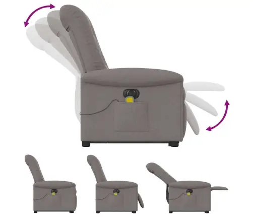 Atsistojantis Elektrinis Masažinis Krėslas, Taupe, Audinys Atsistojantis Elektrinis Masažinis Krėslas, Taupe, Audinys