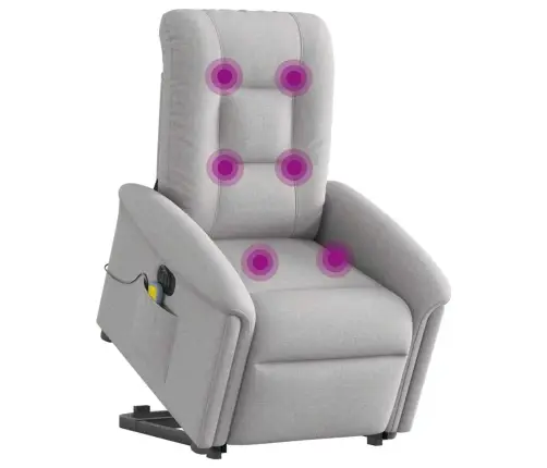 Elektrisks Stāvus Masāžas Atpūtas Krēsls Mākonis Pelēks Audums Vidaxl