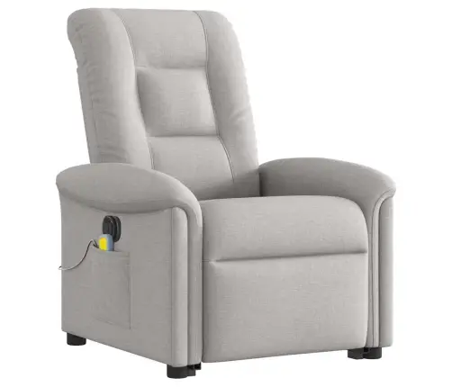 Elektrisks Stāvus Masāžas Atpūtas Krēsls Mākonis Pelēks Audums Vidaxl