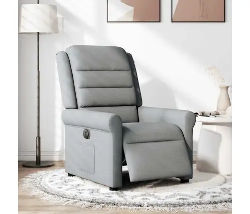 Elektrisks Atpūtas Krēsls, Atgāžams, Gaiši Pelēks Audums Vidaxl
