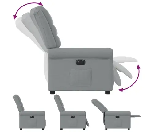 Elektrisks Atpūtas Krēsls, Atgāžams, Gaiši Pelēks Audums Vidaxl