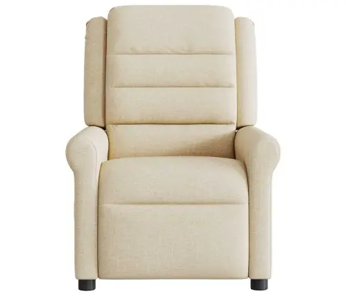 Elektrisks Masāžas Krēsls, Atgāžams, Krēmkrāsas Audums Vidaxl