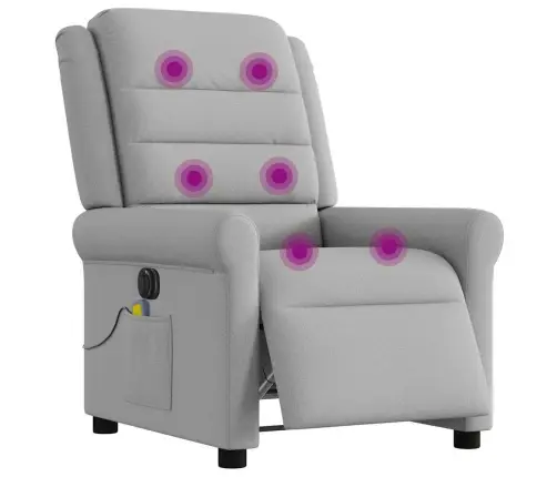 Elektrisks Masāžas Krēsls, Atgāžams, Mākonis Pelēks Audums Vidaxl
