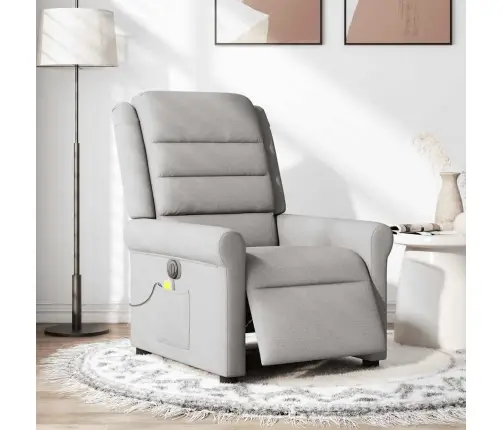 Elektrisks Masāžas Krēsls, Atgāžams, Mākonis Pelēks Audums Vidaxl