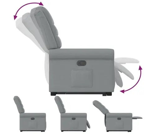 Atpūtas Krēsls, Paceļams, Atgāžams, Gaiši Pelēks Audums Vidaxl