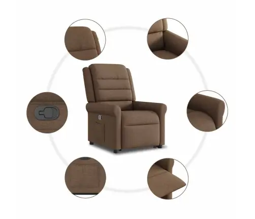 Püsti Tõusmist Toetav Tugitool, Pruun, Kangas