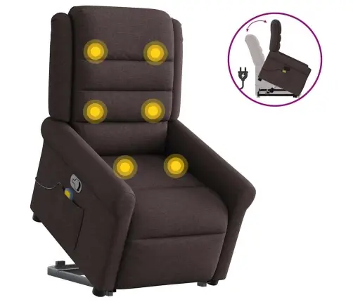 Püsti Tõusmist Toetav Massaažitool, Tumepruun, Kangas Püsti Tõusmist Toetav Massaažitool, Tumepruun, Kangas