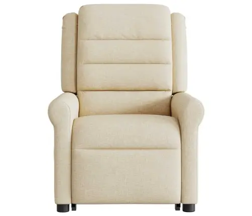 Masāžas Krēsls, Paceļams, Atgāžams, Krēmkrāsas Audums Vidaxl