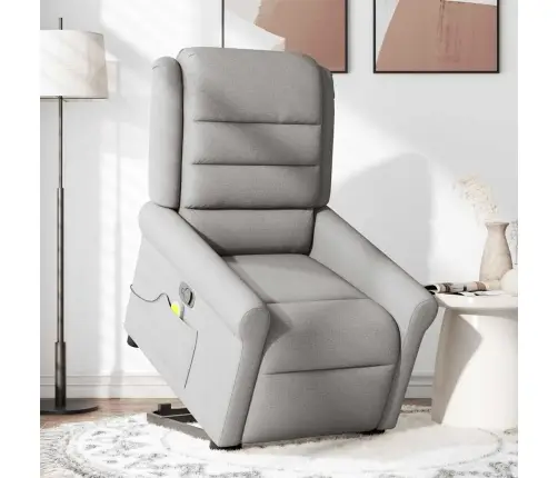 Masāžas Krēsls, Paceļams, Atgāžams, Mākonis Pelēks Audums Vidaxl