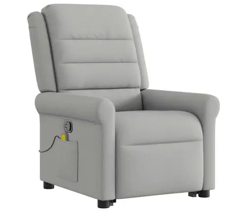 Masāžas Krēsls, Paceļams, Atgāžams, Mākonis Pelēks Audums Vidaxl