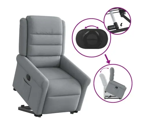 Elektriline Püsti Tõusmist Toetav Tugitool, Helehall Kangas