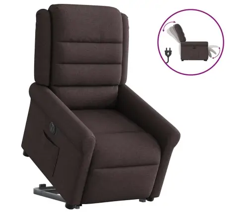 Atsistojantis Atlošiamas Krėslas, Tamsiai Rudas, Audinys