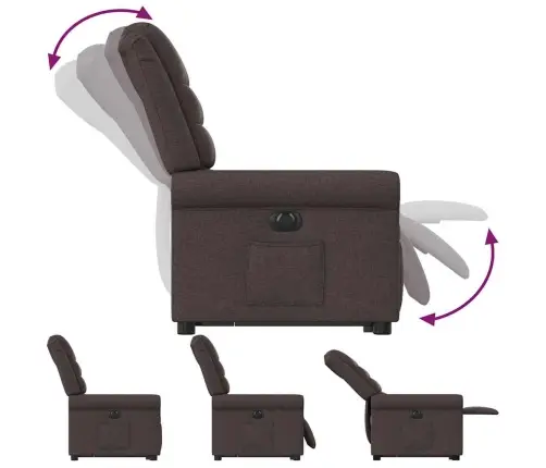 Atsistojantis Atlošiamas Krėslas, Tamsiai Rudas, Audinys