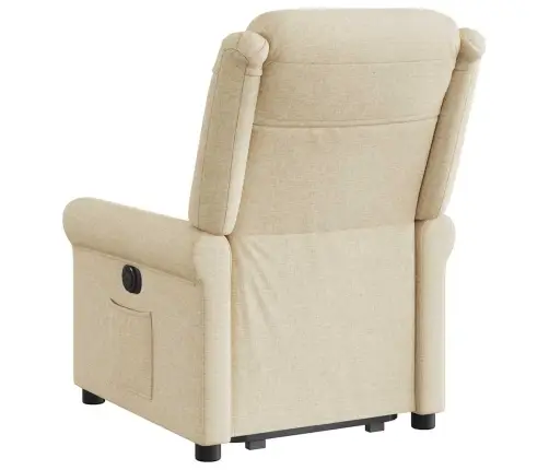 Elektrinis Atsistojantis Atlošiamas Krėslas, Kreminis, Audinys