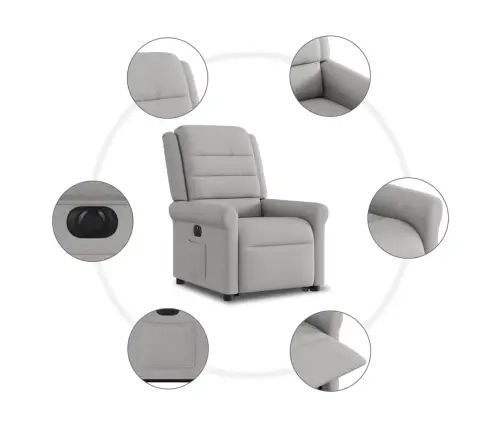 Elektrisks Atpūtas Krēsls, Paceļams, Atgāžams, Mākonis Pelēks Vidaxl