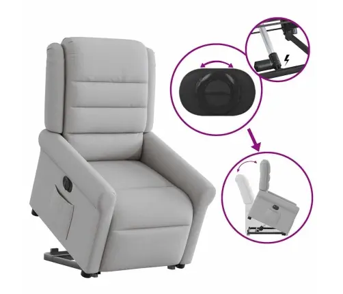 Atsistojantis Atlošiamas Krėslas, Pilkos Spalvos, Audinys