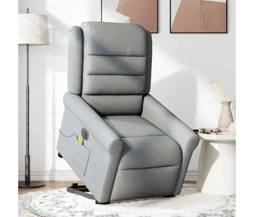 Elektriline Püsti Tõusmist Toetav Massaažitool, Helehall Kangas