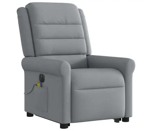 Elektriline Püsti Tõusmist Toetav Massaažitool, Helehall Kangas