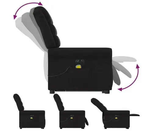 Elektrisks Masāžas Krēsls, Paceļams, Atgāžams, Melns Audums Vidaxl Elektrisks Masāžas Krēsls, Paceļams, Atgāžams, Melns Audums Vidaxl