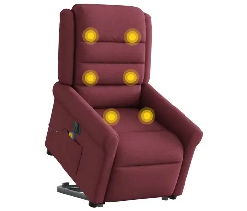 Elektrisks Masāžas Krēsls, Paceļams/Atgāžams, Vīnsarkans Audums Vidaxl Elektrisks Masāžas Krēsls, Paceļams/Atgāžams, Vīnsarkans Audums Vidaxl